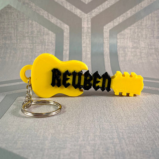 Guitar Keychain/Keyring - SG Style - 3D Printed - Personalised - Personalized - Party Bag Fillers - Name Tags - Book Bag - Under 5 Pounds