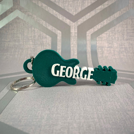 Guitar Keychain/Keyring - Hollow Body - 3D Printed - Personalised - Personalized - Party Bag Fillers - Name Tags - Book Bag - Under 5 Pounds