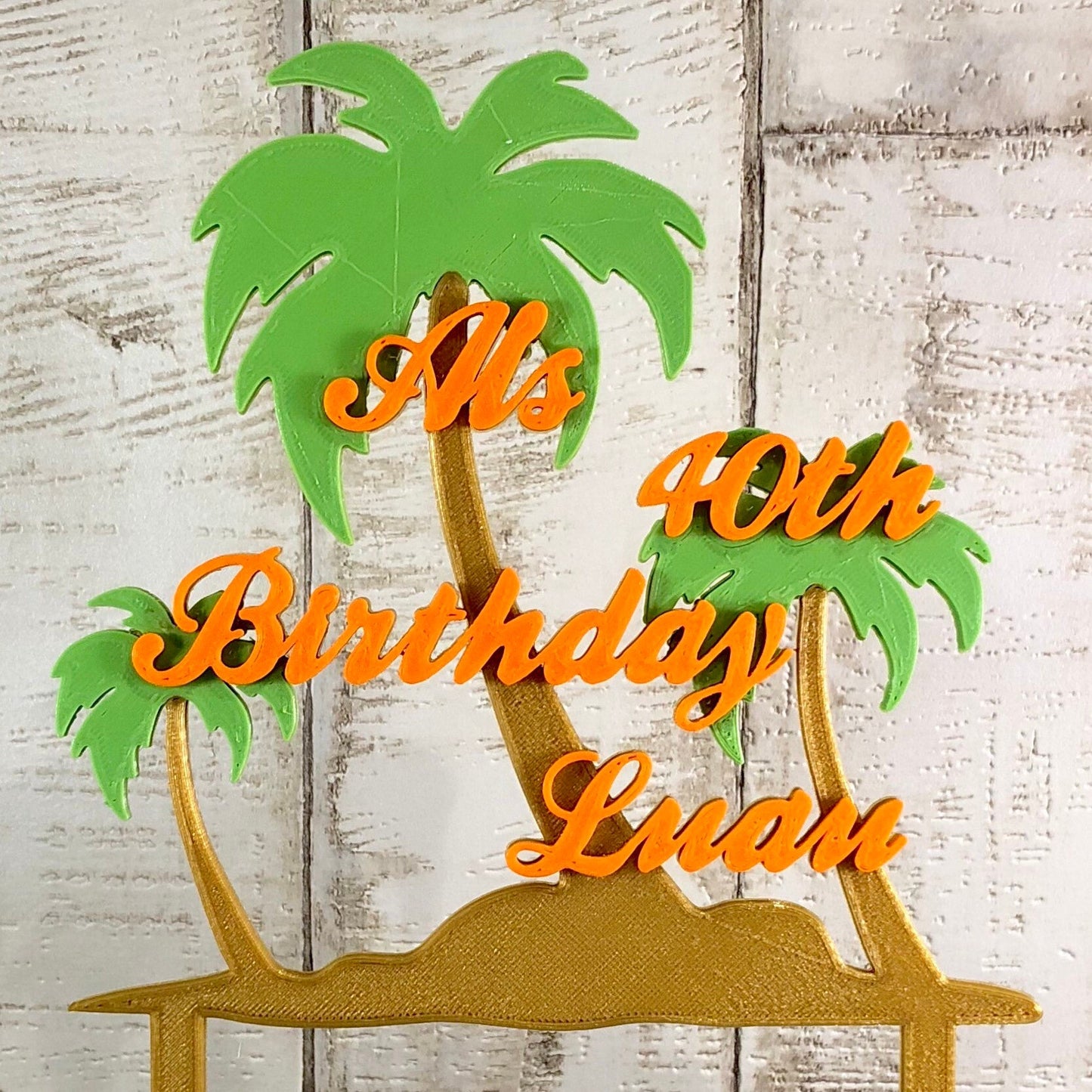 Hawaiian/Hawaii Theme - Birthday Cake Topper - Fully Personalised - Cake Decorations - Party Supplies - Beach - Sea - Sea Life