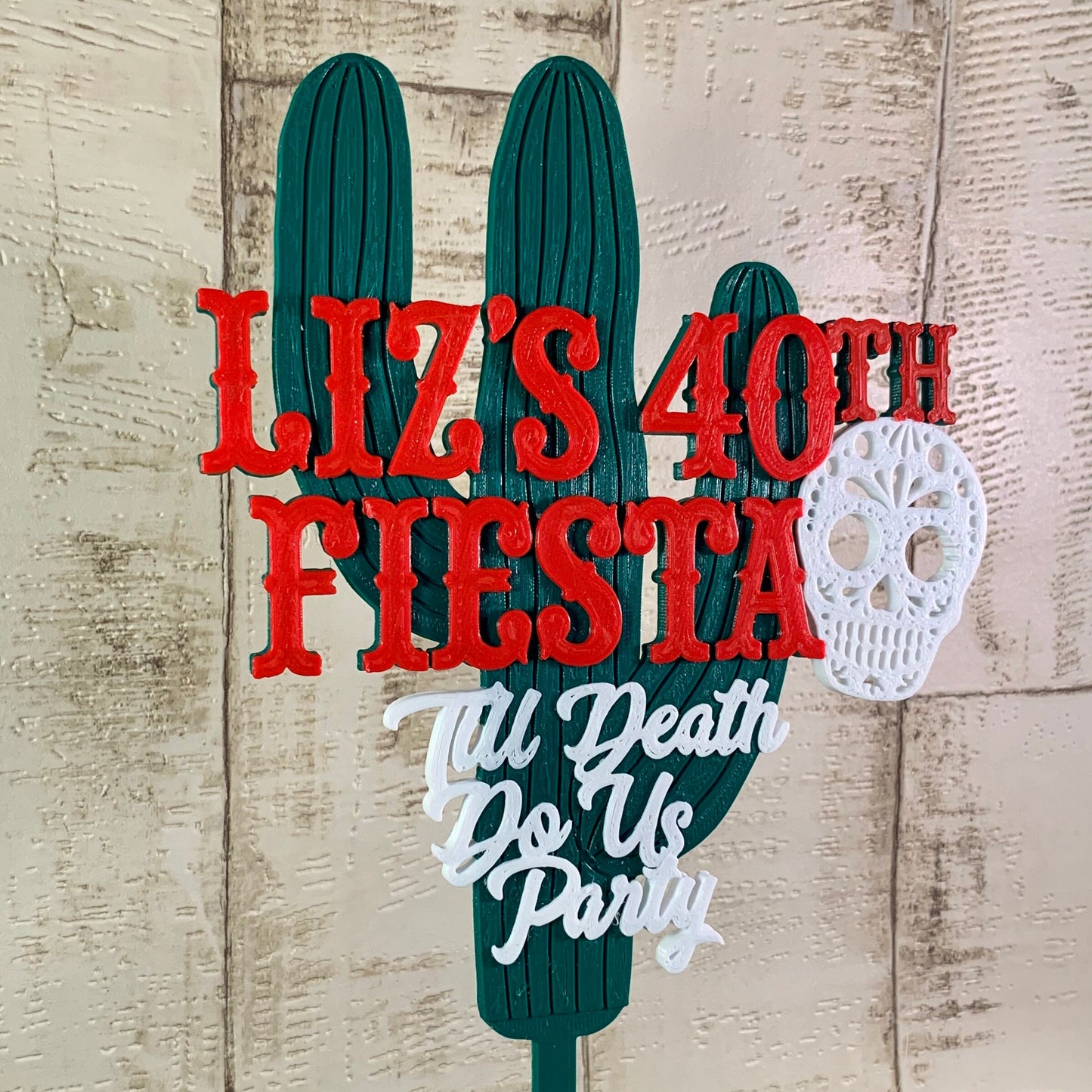 Death do us party - Cake Topper - Day of the Dead - Personalised - Mexican-Mexico - Birthday Cake Topper - Party Supplies - Wedding - Skull