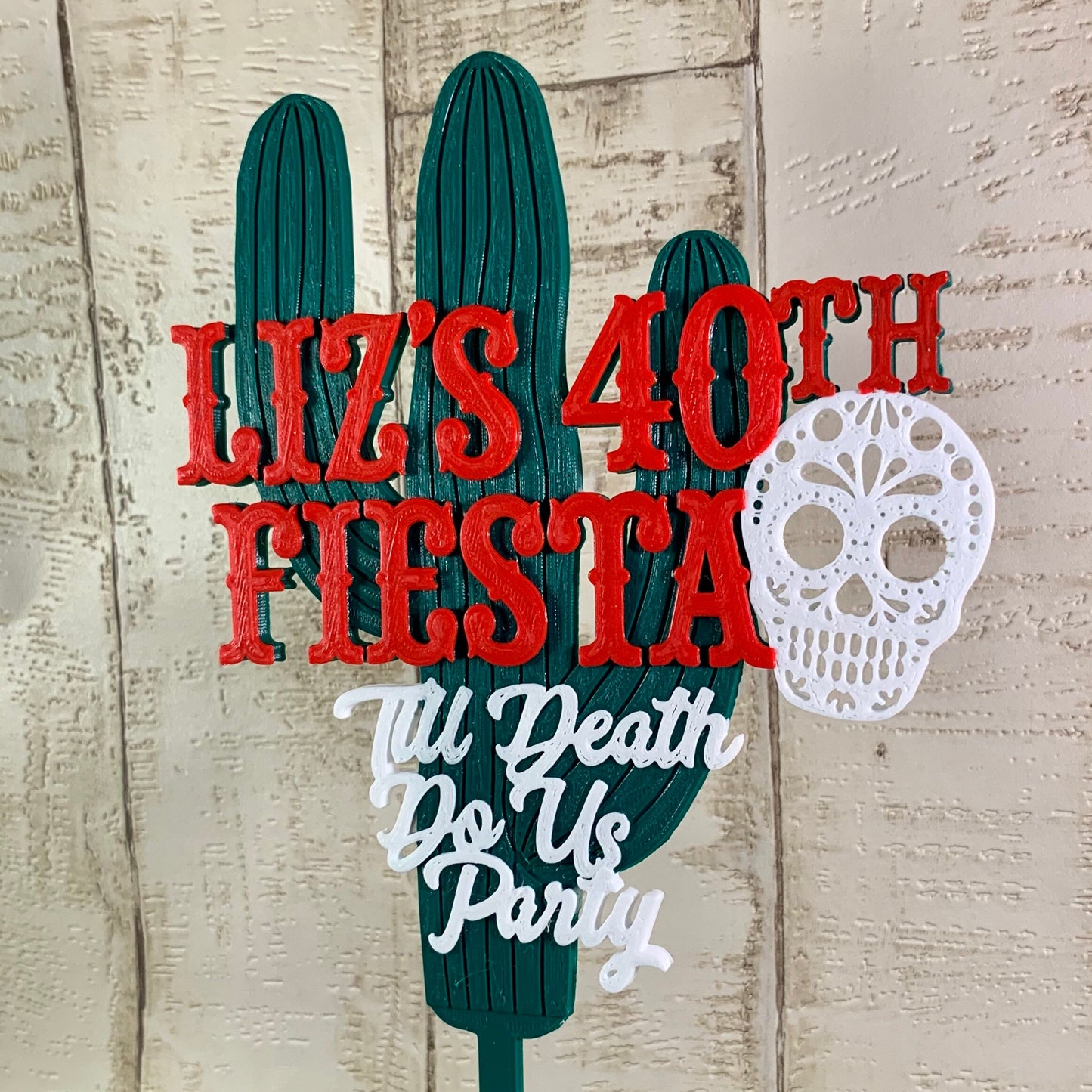 Death do us party - Cake Topper - Day of the Dead - Personalised - Mexican-Mexico - Birthday Cake Topper - Party Supplies - Wedding - Skull