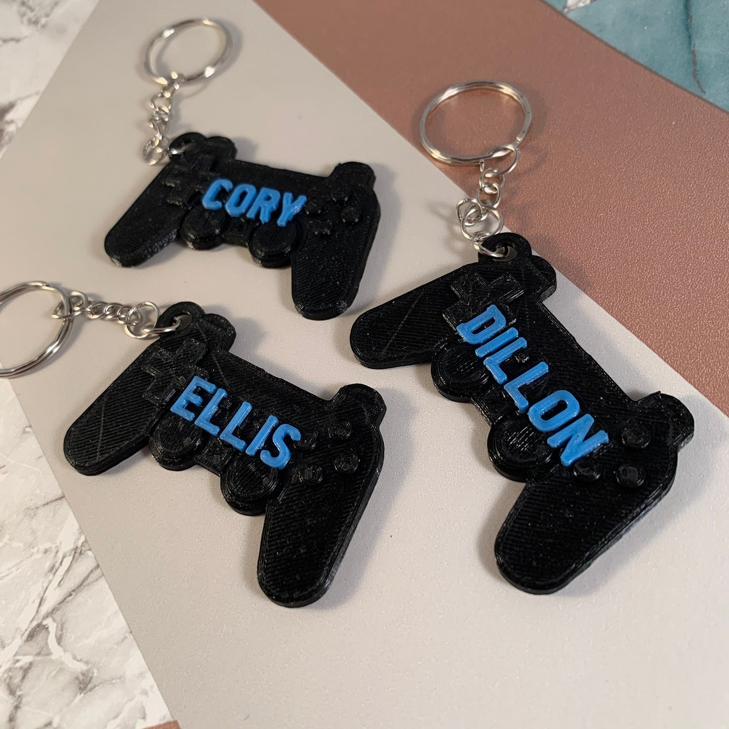 Game Controller - Keychain/Keyring - Video Gamer - 3D Printed - Personalised - Personalized - Party Bag Fillers - Name Tags - Under 5 Pound