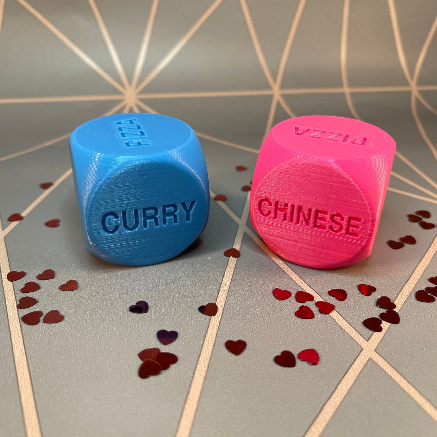 Takeaway Dice - 3D Printed - novelty gift idea for him, her - Valentine’s day gift for couples - date night - takeout - new home gift