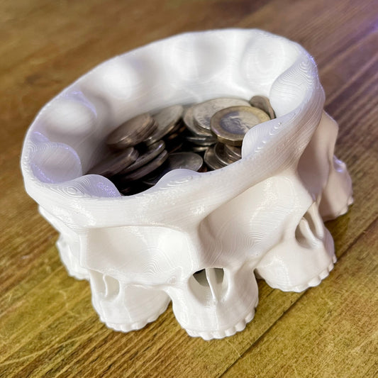 Skull Polyskull Coin Pot Holder - Small Bowl - Gothic - Desk Decor - Office - Gothic Wedding - Valentines Day - Home Decor - New Home Gift