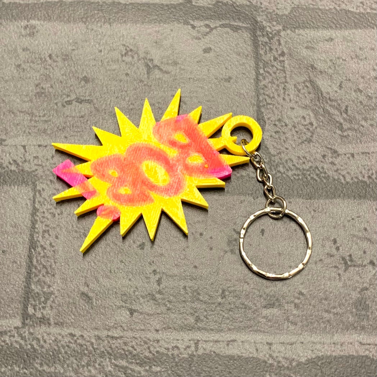 Comic Personalised Keychain/Keyring - 3D Printed - Super Hero - Animation - Kapow - Party Bag Fillers - Geek - School Bag