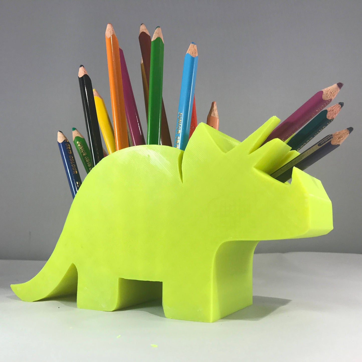 Triceratops Dinosaur Pen/Pencil/Crayon Pot - 3D Printed - Children - Kids - Art - Desk - Stationary - Personalised