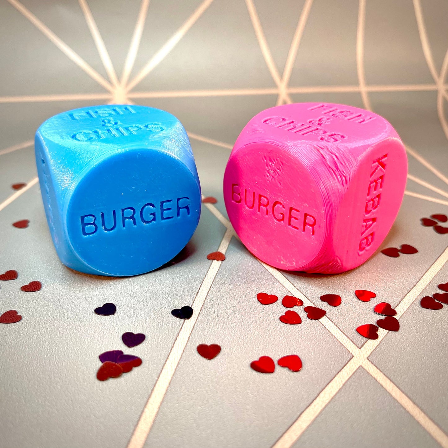 Takeaway Dice - 3D Printed - novelty gift idea for him, her - Valentine’s day gift for couples - date night - takeout - new home gift