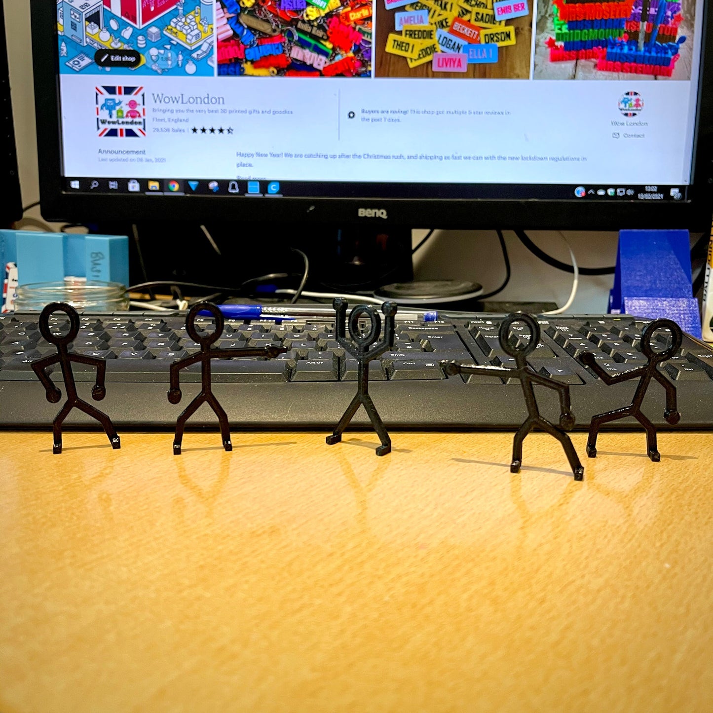 Stickmen - Stickman - Pencil Doodle Men - 3D Printed - Desk Accessory - Home Office - Gifts for Him - Gifts for Her - Lockdown Gifts