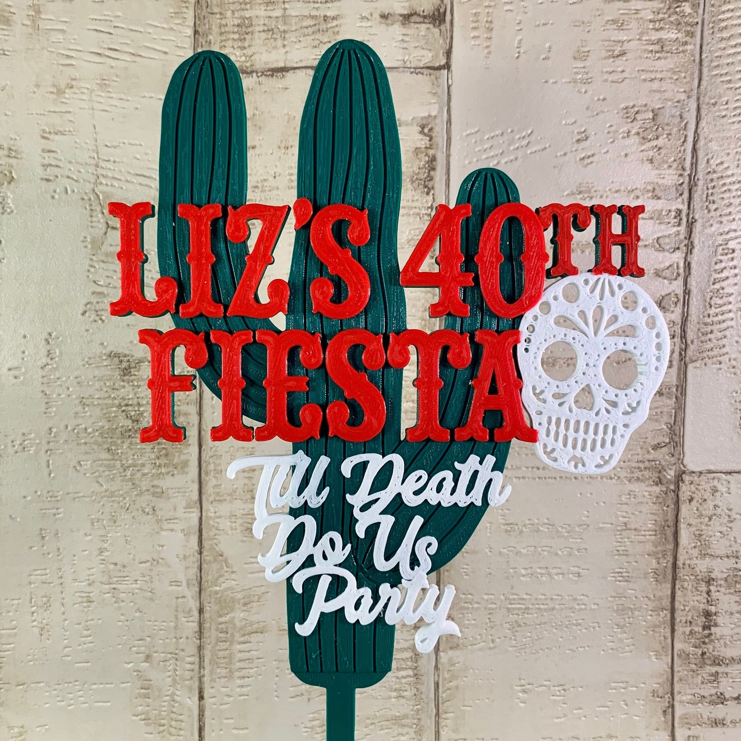 Death do us party - Cake Topper - Day of the Dead - Personalised - Mexican-Mexico - Birthday Cake Topper - Party Supplies - Wedding - Skull