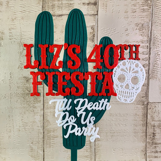 Death do us party - Cake Topper - Day of the Dead - Personalised - Mexican-Mexico - Birthday Cake Topper - Party Supplies - Wedding - Skull