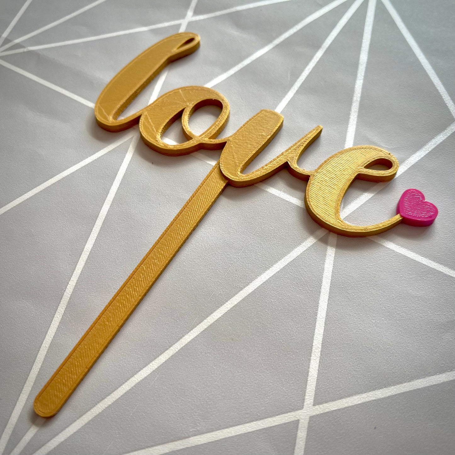 Love Heart Cake Topper - Cake Decorations - Wedding - Anniversary - Love You - Engagement - Party Supplies - Party Decor - Home Decor