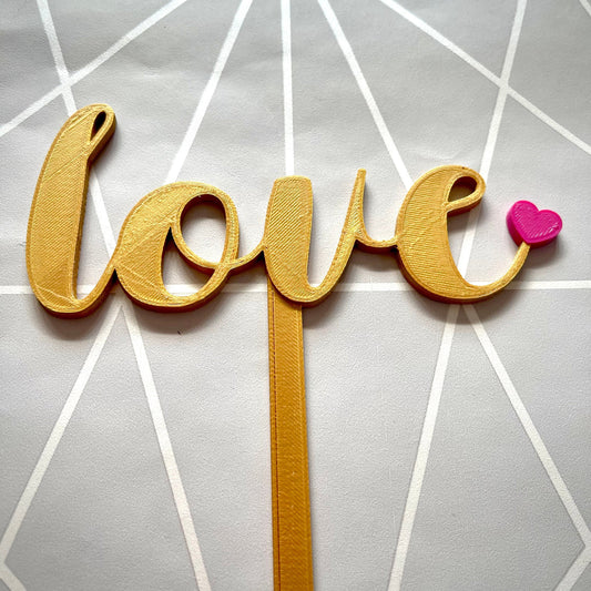 Love Heart Cake Topper - Cake Decorations - Wedding - Anniversary - Love You - Engagement - Party Supplies - Party Decor - Home Decor