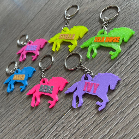 Horse Keychain/Keyring - 3D Printed - Personalised - Personalized - Party Bag Fillers - Name Tags - Book Bag- Under 5 Pounds