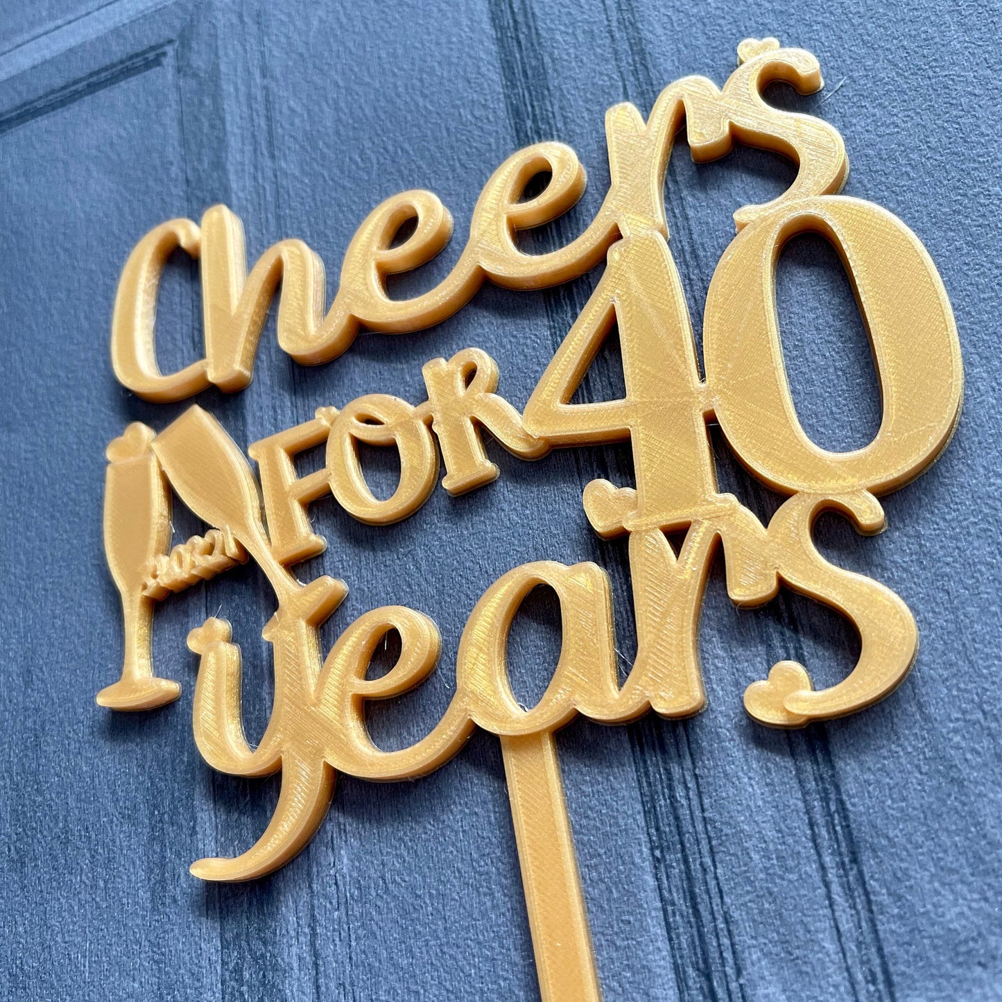 Cheers for 40 years - Cake Topper - Personalised - Wedding Anniversary - Cake Topper - Milestone - Party Supplies - 40th Birthday