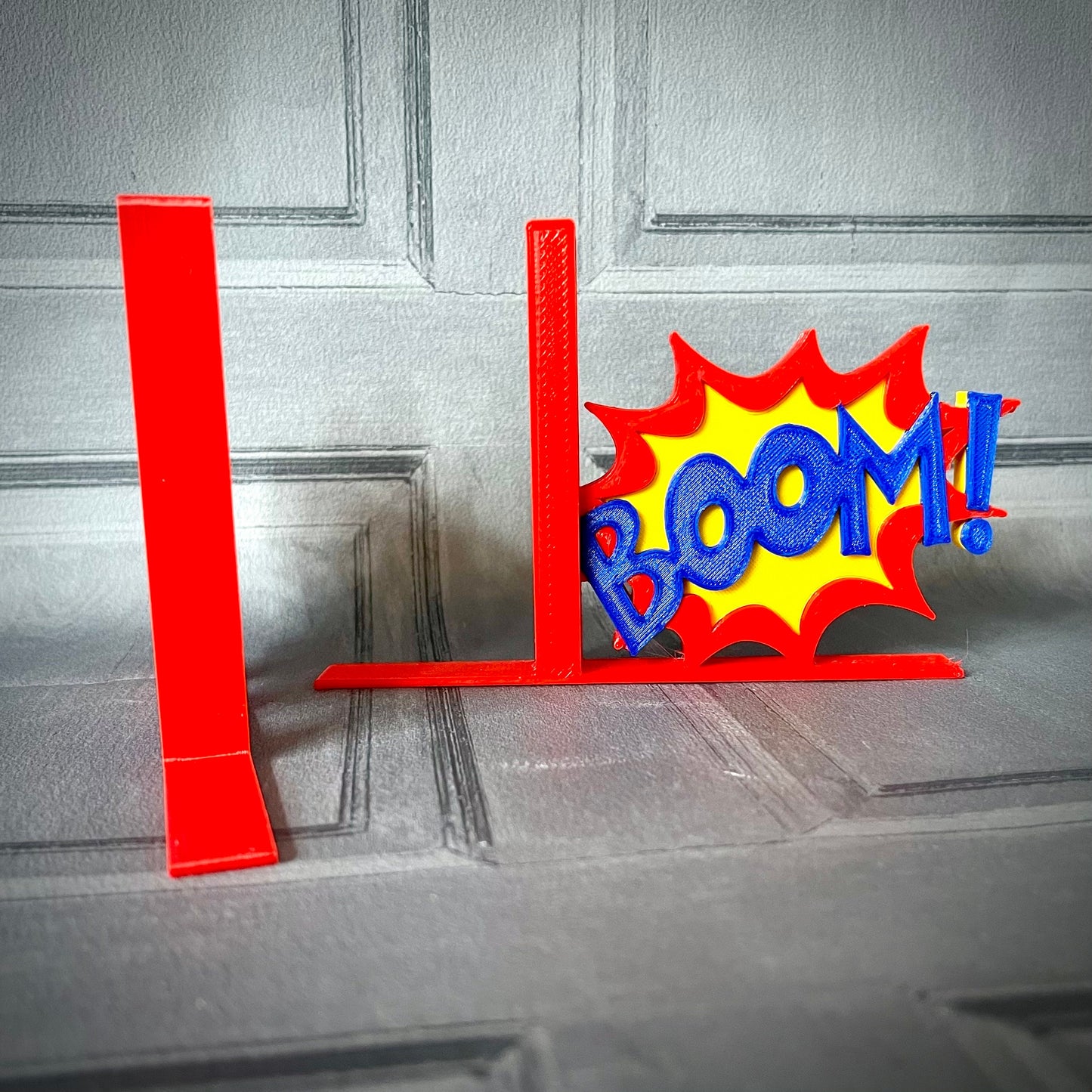 Boom! Comic Style Bookends - 3D Printed - Book Storage - Childrens Bedroom - Cartoon- KaPow- Cosplay - Office - Library - Fun Gift - Reading