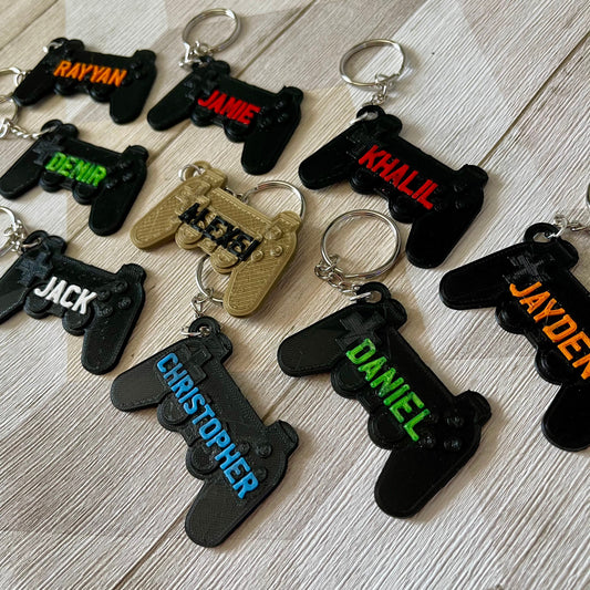 Game Controller - Keychain/Keyring - Video Gamer - 3D Printed - Personalised - Personalized - Party Bag Fillers - Name Tags - Under 5 Pound