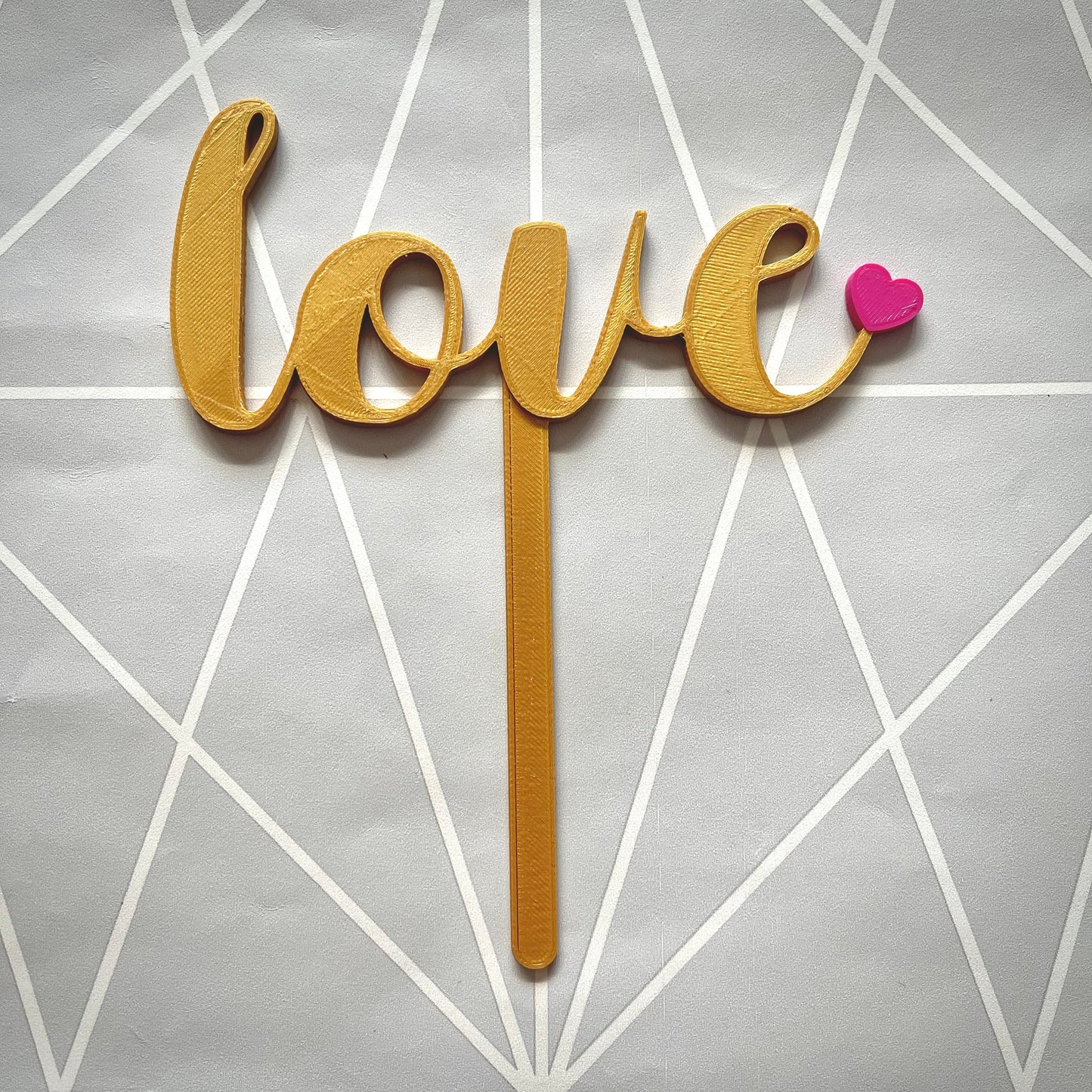 Love Heart Cake Topper - Cake Decorations - Wedding - Anniversary - Love You - Engagement - Party Supplies - Party Decor - Home Decor