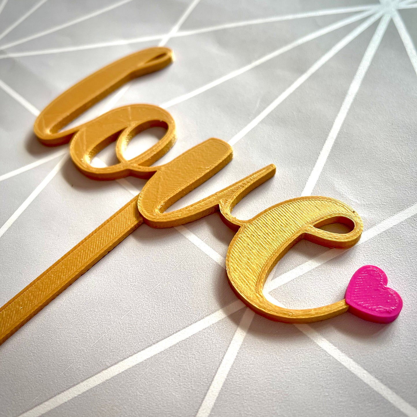 Love Heart Cake Topper - Cake Decorations - Wedding - Anniversary - Love You - Engagement - Party Supplies - Party Decor - Home Decor