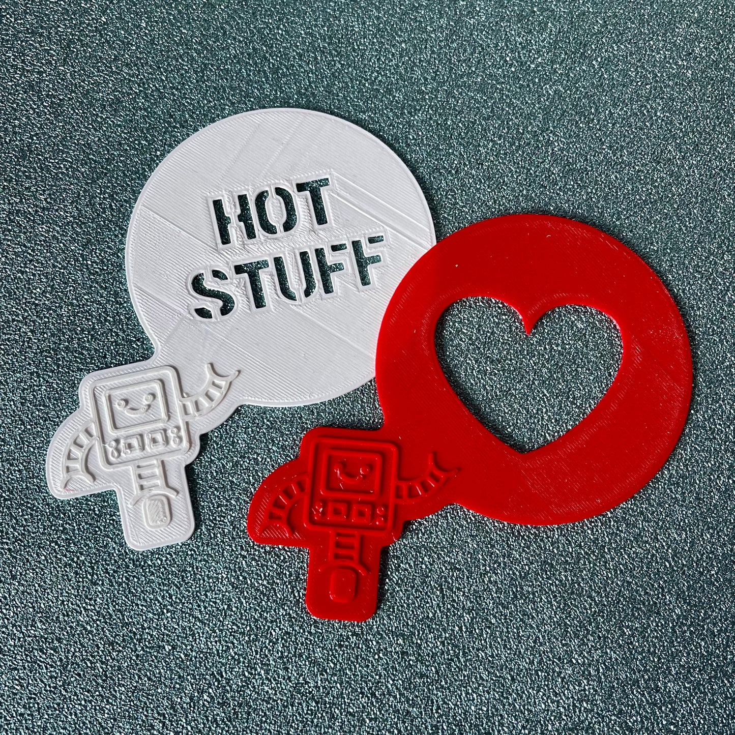 Hot Stuff - Heart Coffee Stencil - Custom Stencil - 3D Printed - Stocking Filler - Coffee Shop - Coffee Lovers Gift - Personalised - Under 5