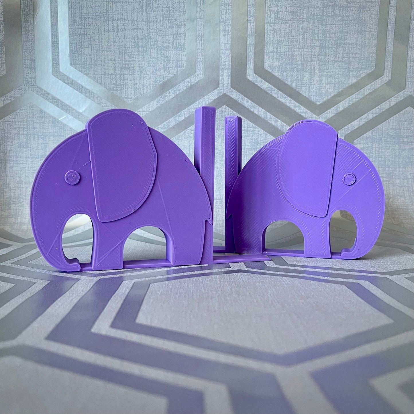 Elephant Bookends - Safari - Rainforest - 3D Printed - Book Storage - Children's Bedroom - Gifts for boys - Gifts for girls - Birthday