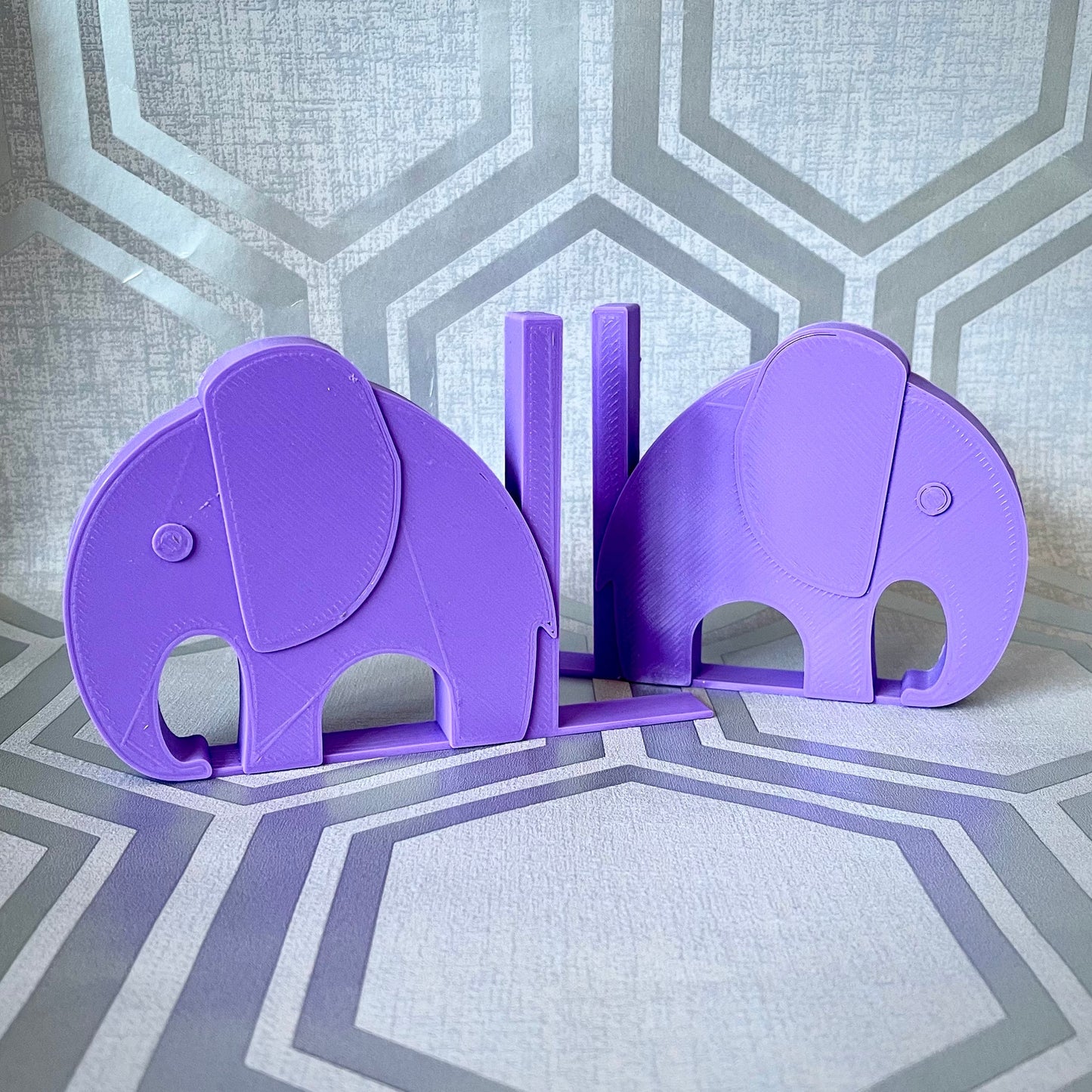 Elephant Bookends - Safari - Rainforest - 3D Printed - Book Storage - Children's Bedroom - Gifts for boys - Gifts for girls - Birthday