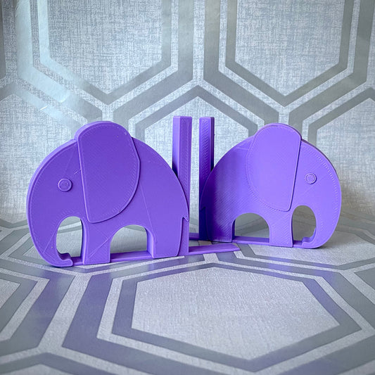 Elephant Bookends - Safari - Rainforest - 3D Printed - Book Storage - Children's Bedroom - Gifts for boys - Gifts for girls - Birthday