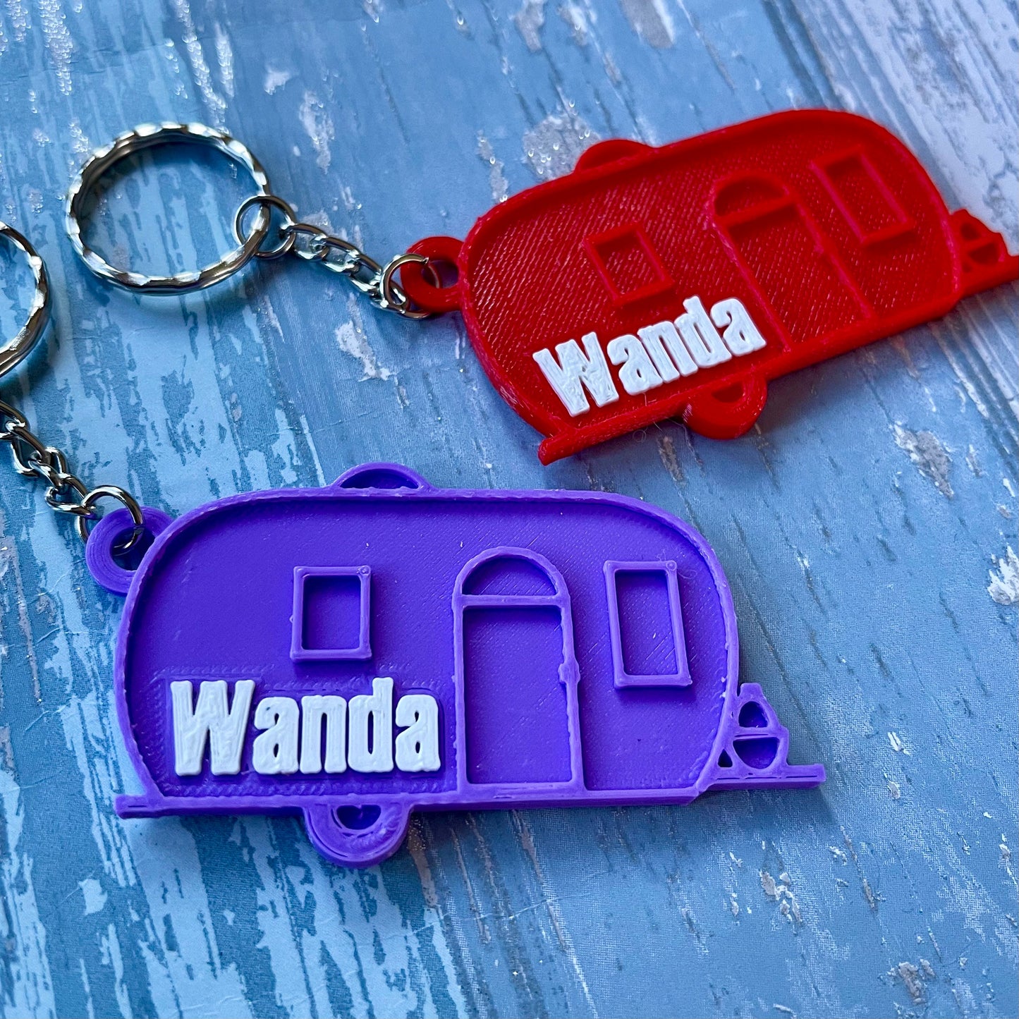 Caravan Keychain/Keyring - Camper van - 3D Printed - Personalised - Personalized - Party Bag Fillers - Name Tags - Book Bag- Under 5 Pounds