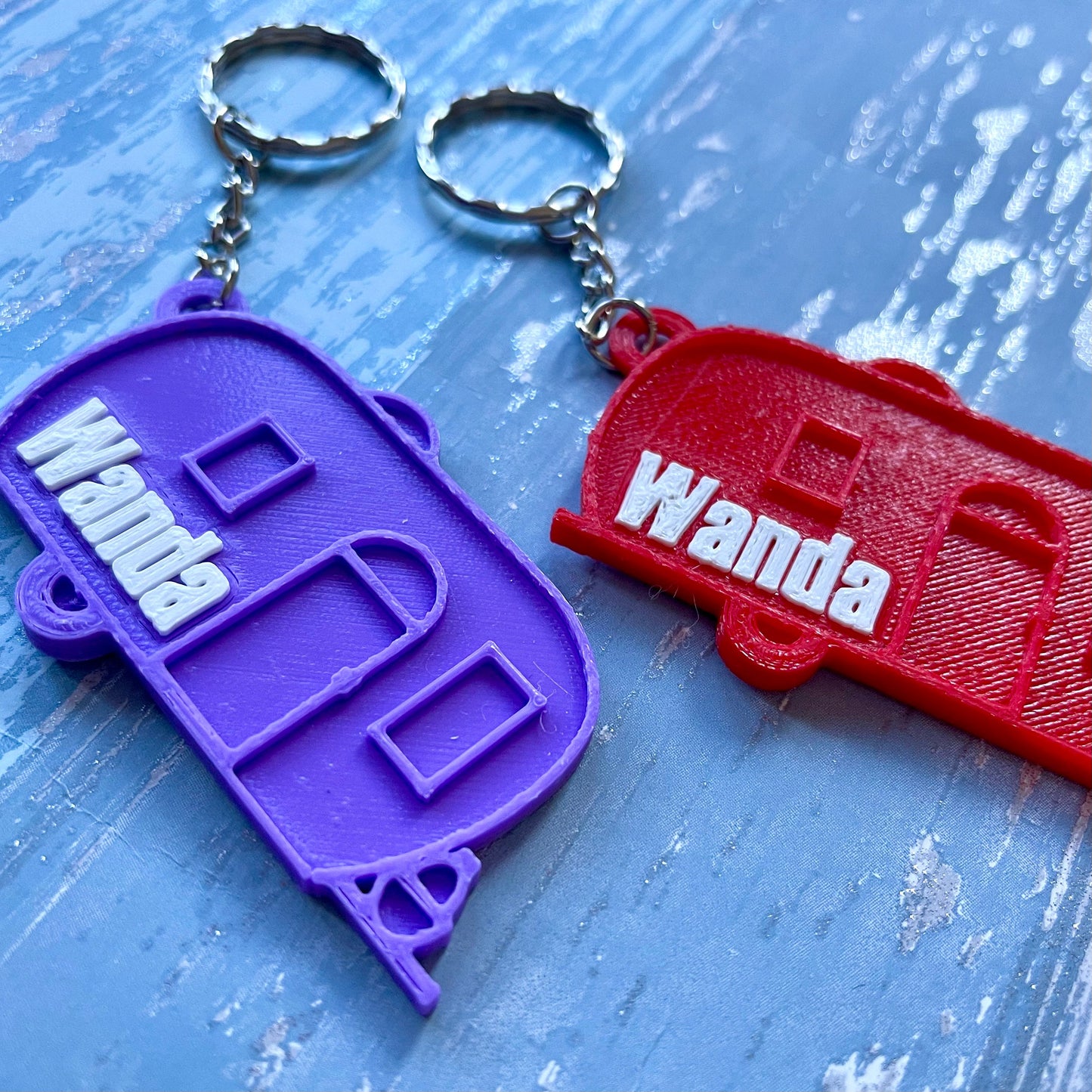 Caravan Keychain/Keyring - Camper van - 3D Printed - Personalised - Personalized - Party Bag Fillers - Name Tags - Book Bag- Under 5 Pounds