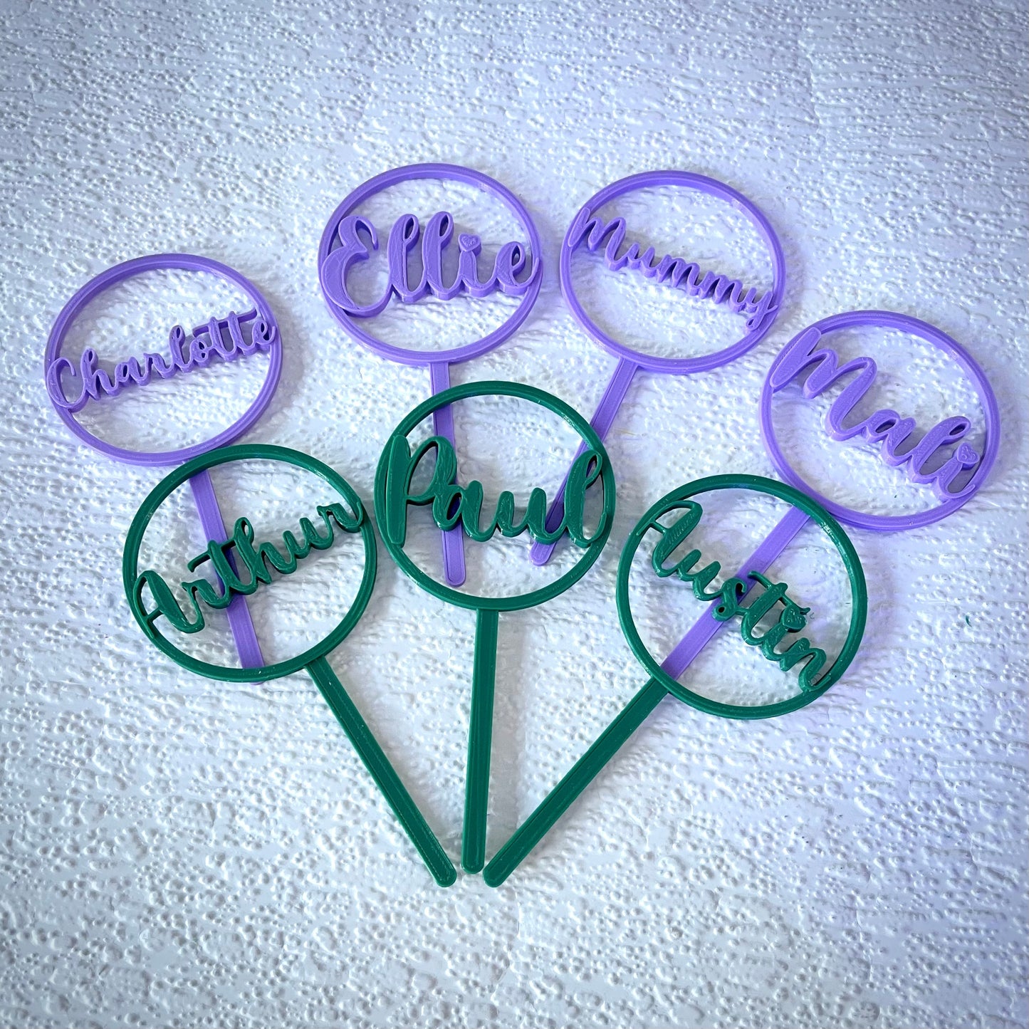 Cupcake Toppers Circular Personalised - Birthday Cake - Party Decor - Decorations - Baby Shower - Wedding Cake - Christening Cake - Favours