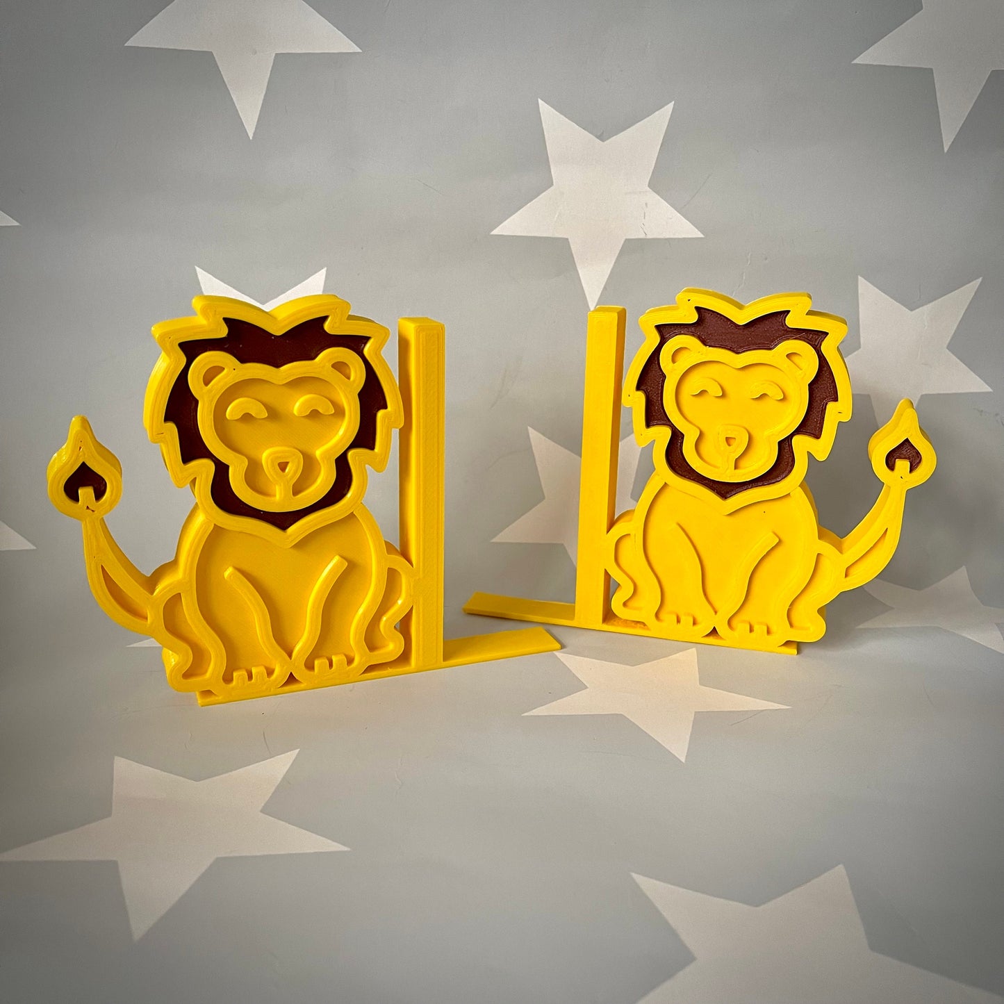 Lion Bookends - 3D Printed - Book Storage - Childrens Bedroom - Nursery - Safari - Tiger - Animals - Office - Library - Fun Gift - Reading