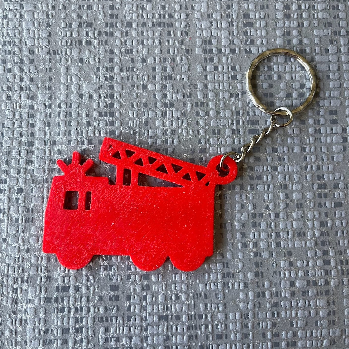 Fire Engine Keychain/Keyring - 3D Printed - Personalised - Emergency Vehicles - Personalized - Party Bag Fillers - Book Bag - Under 5 Pounds