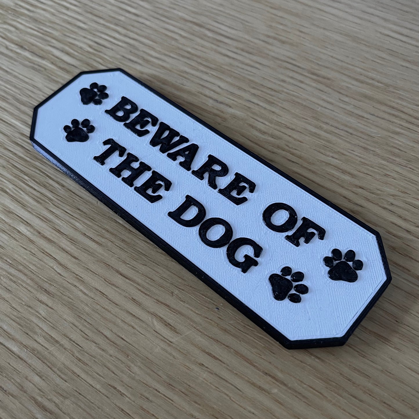 Beware of the Dog Sign 3D Printed - Street Sign - Road Sign - Weatherproof - Home Decor - Pets - Door Signs - Dog Warning - No Dogs Allowed