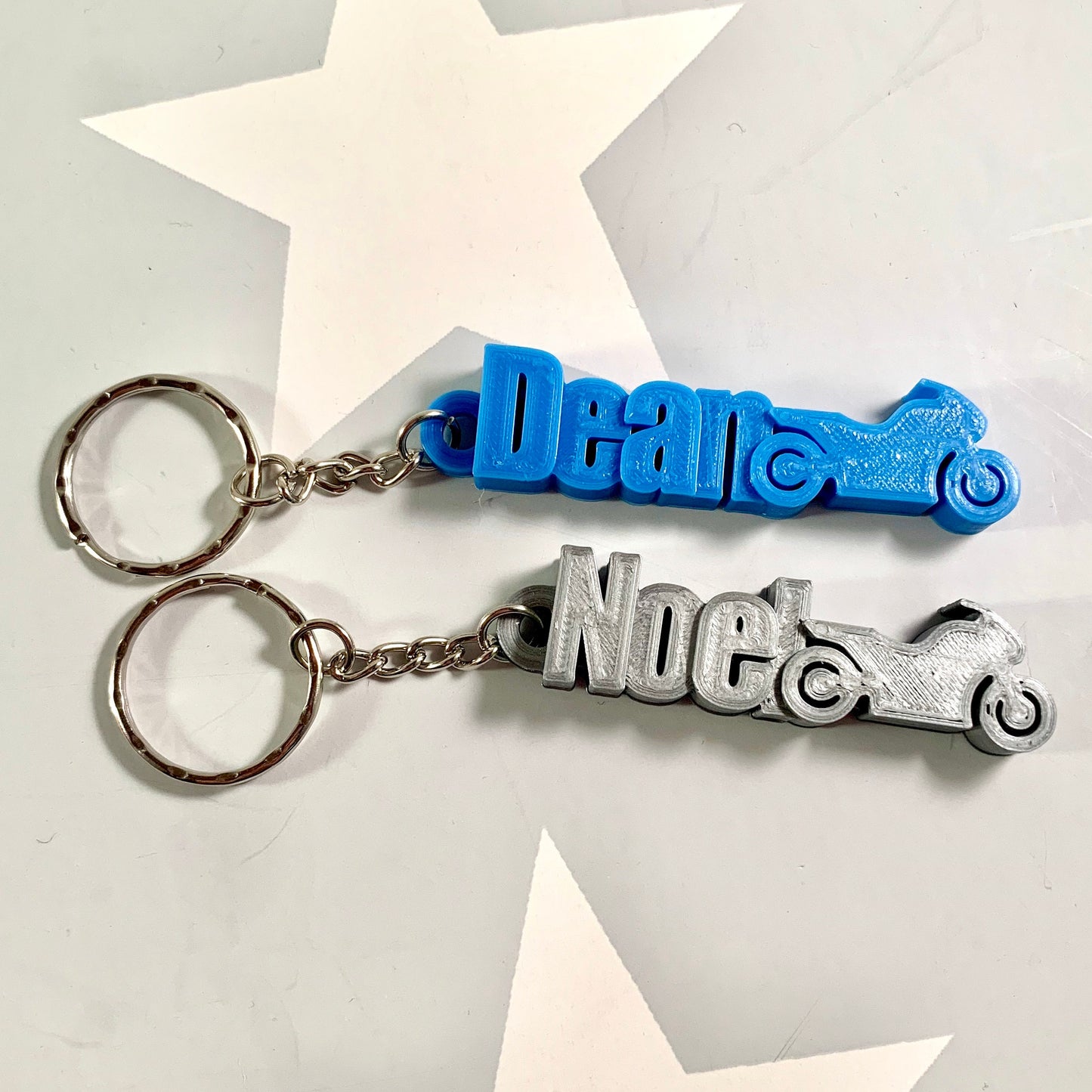 Motorbike - Biker - Personalised Keyring - Personalized Keychain - 3D Printed - Stocking - Book Bag Tag - Under 5 Pounds - Small Gifts