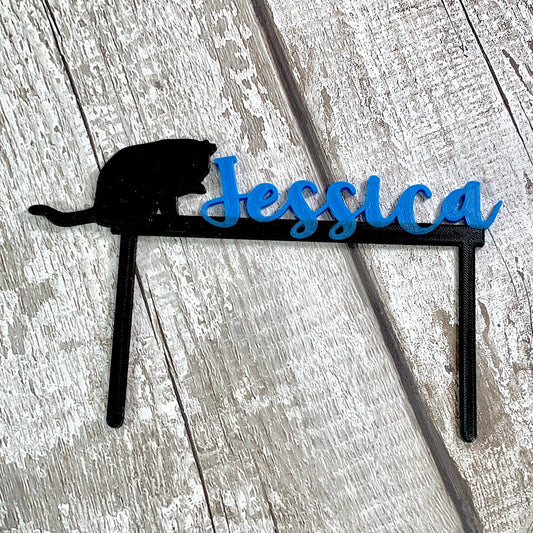 Cat Cake Topper - Silhouette - Personalised - Cake Decorations - Pets - Party Supplies - Custom Order - Birthday - Pet Lover