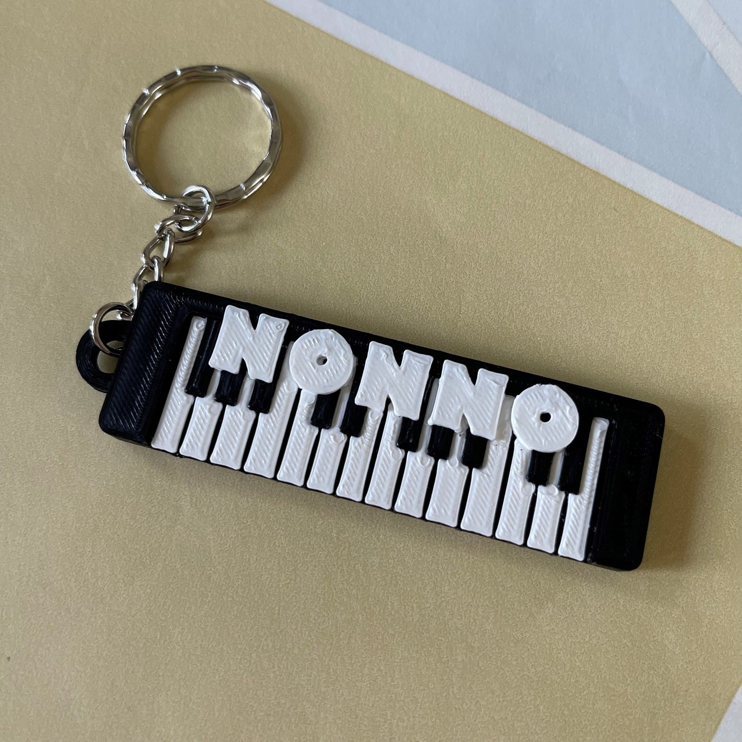 Piano/Keyboard Keychain/Keyring - S Style - 3D Printed - Personalised - Personalized - Party Bag Fillers - Name Tags - Book Bag