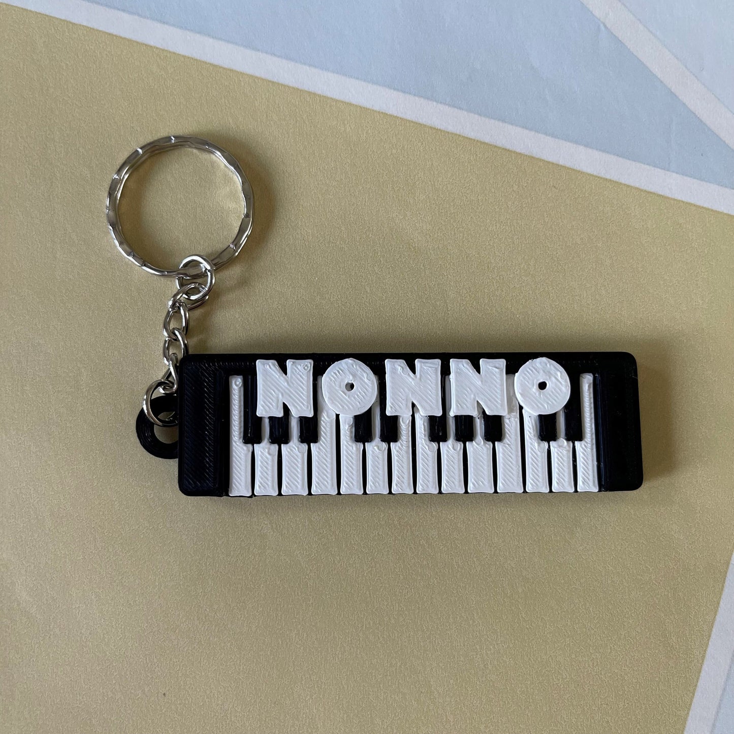 Piano/Keyboard Keychain/Keyring - S Style - 3D Printed - Personalised - Personalized - Party Bag Fillers - Name Tags - Book Bag