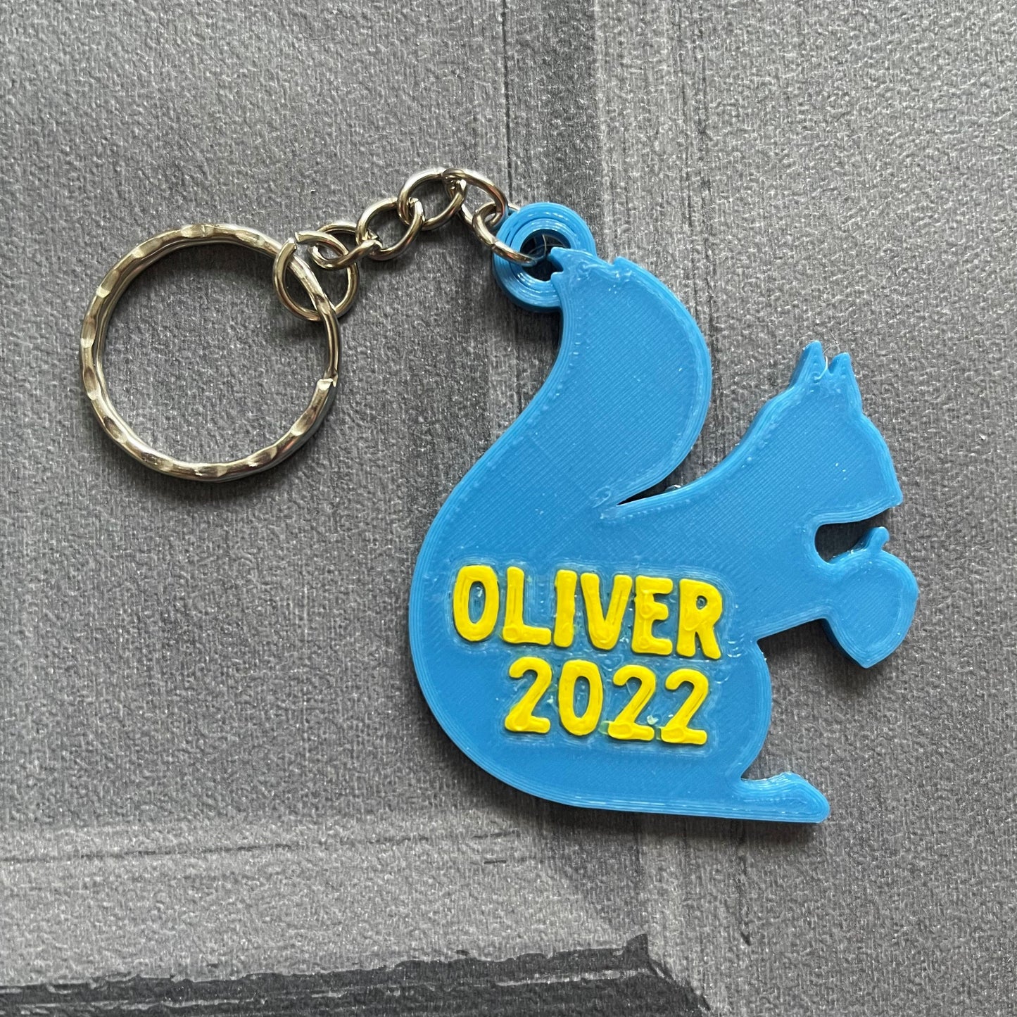 Squirrel Keyring - Keychain - Personalised 3D Printed - Party Bag Favours - Gifts under 5 pounds - Fun Gift - Stocking Filler