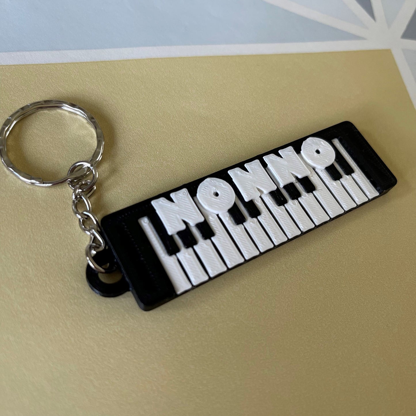 Piano/Keyboard Keychain/Keyring - S Style - 3D Printed - Personalised - Personalized - Party Bag Fillers - Name Tags - Book Bag