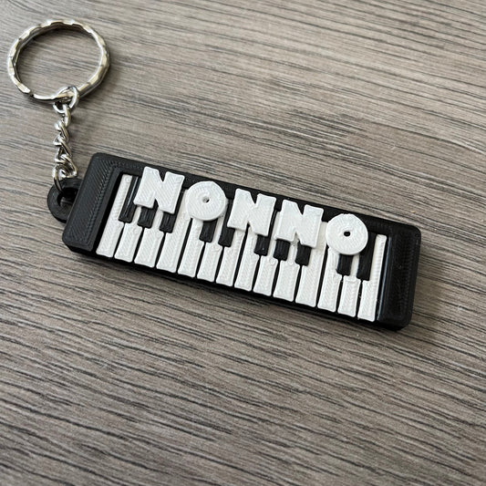 Piano/Keyboard Keychain/Keyring - S Style - 3D Printed - Personalised - Personalized - Party Bag Fillers - Name Tags - Book Bag