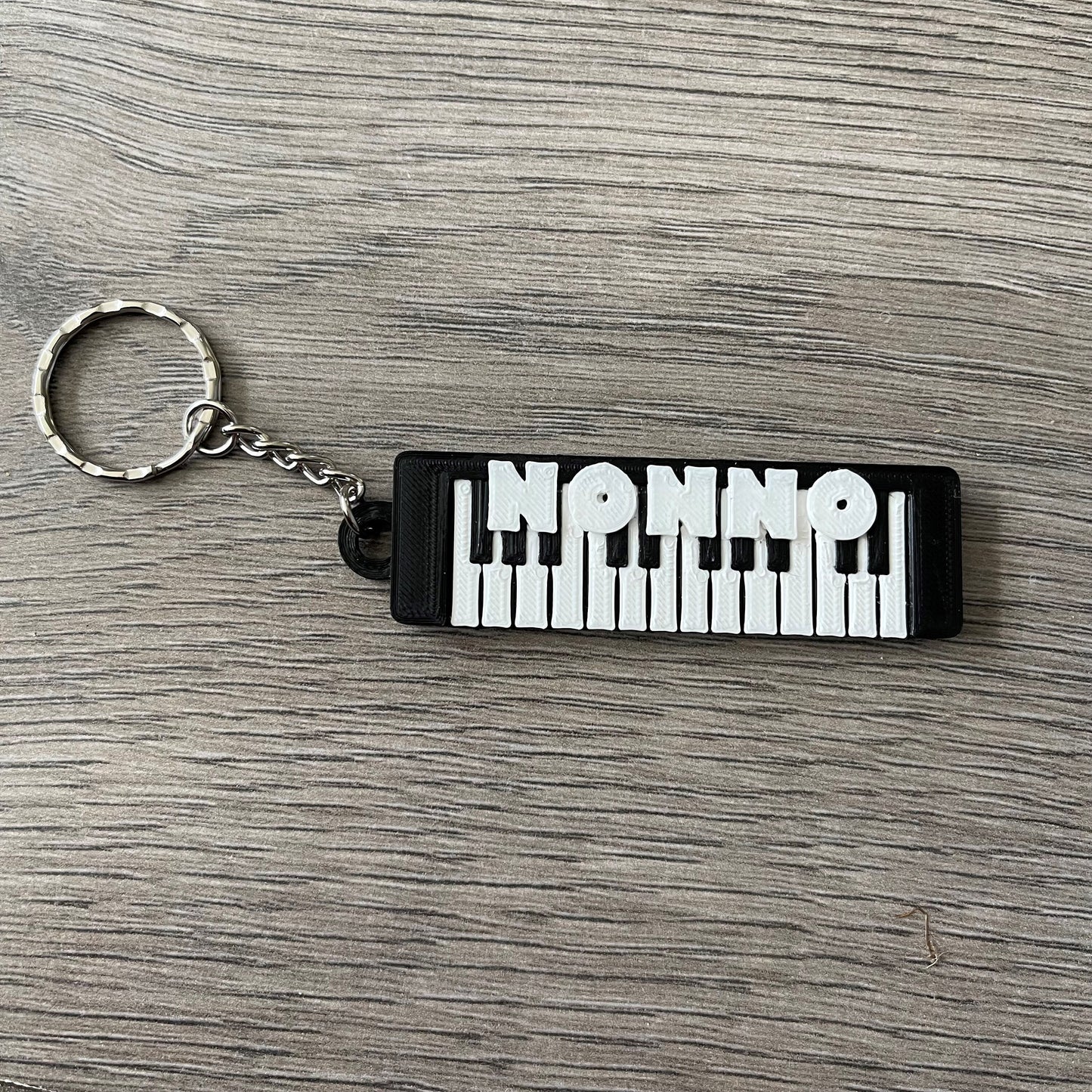 Piano/Keyboard Keychain/Keyring - S Style - 3D Printed - Personalised - Personalized - Party Bag Fillers - Name Tags - Book Bag