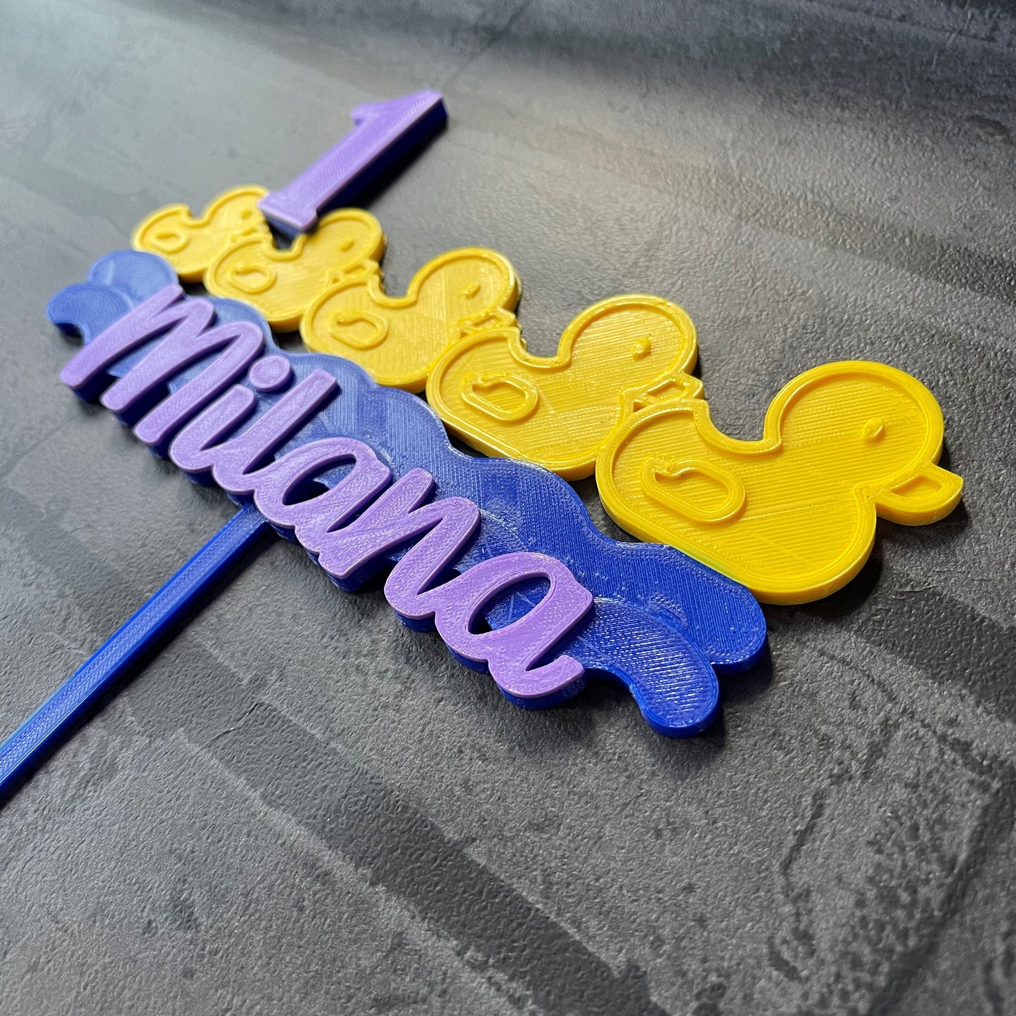 Rubber Duck Happy Birthday 3D Printed Cake Topper - Fully Personalised - Cake Decorations - Party Supplies