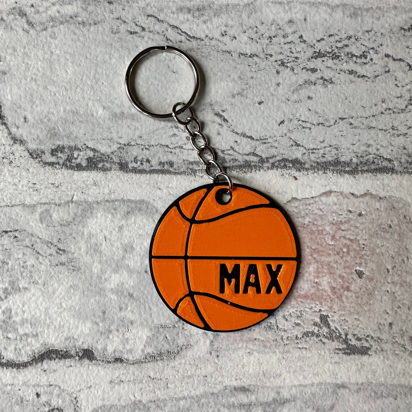 Basketball Keyring - Keychain - Personalised 3D Printed - Basketball- Team - Sportsman - Fun Gift - Stocking Filler - Shooting Hoops