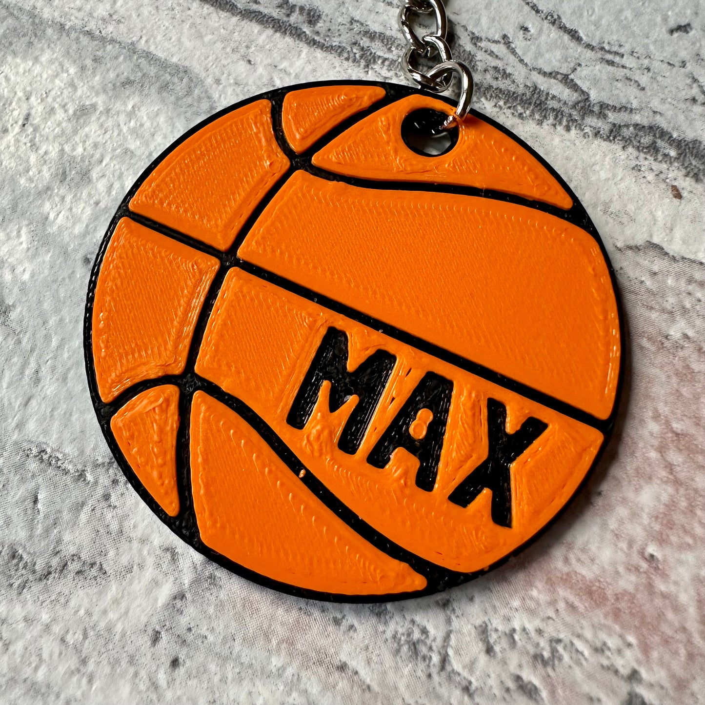 Basketball Keyring - Keychain - Personalised 3D Printed - Basketball- Team - Sportsman - Fun Gift - Stocking Filler - Shooting Hoops