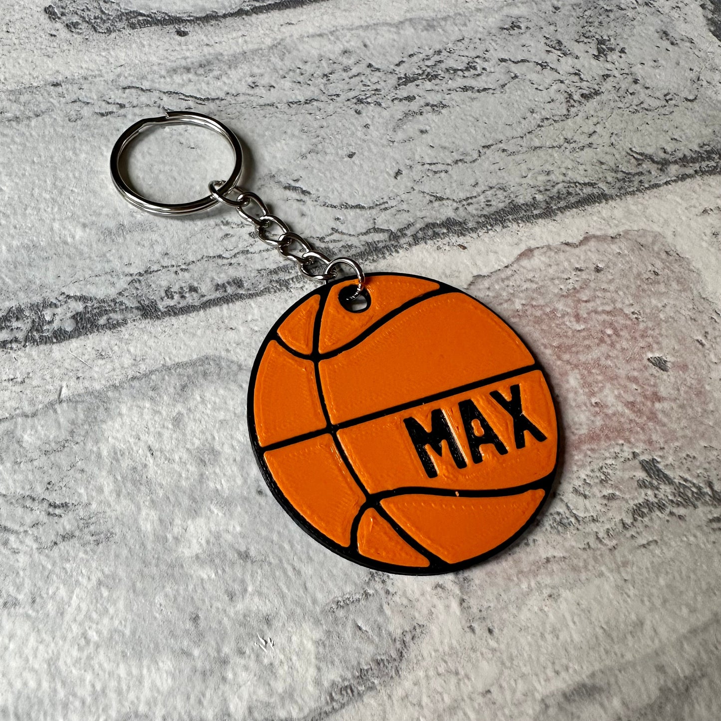 Basketball Keyring - Keychain - Personalised 3D Printed - Basketball- Team - Sportsman - Fun Gift - Stocking Filler - Shooting Hoops