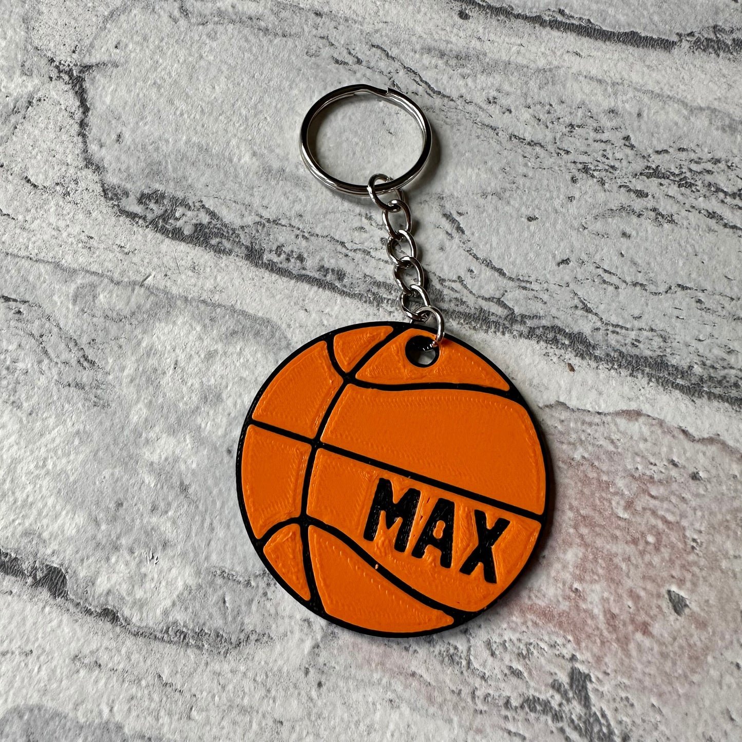 Basketball Keyring - Keychain - Personalised 3D Printed - Basketball- Team - Sportsman - Fun Gift - Stocking Filler - Shooting Hoops