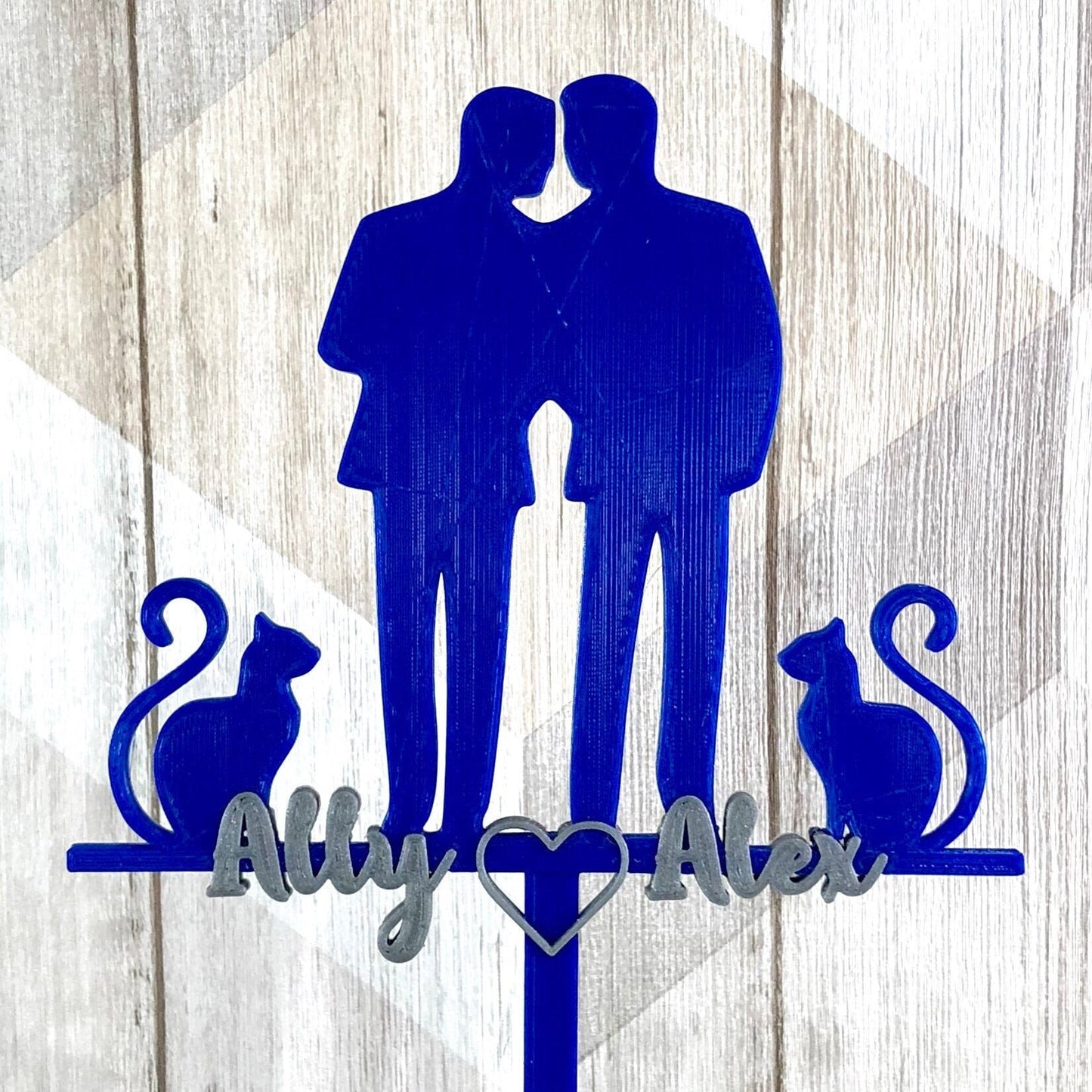 Mr and Mr Wedding Engagement Cake Topper - Silhouette - Personalised - Cake Decorations - Groom - Party Supplies - Custom Order