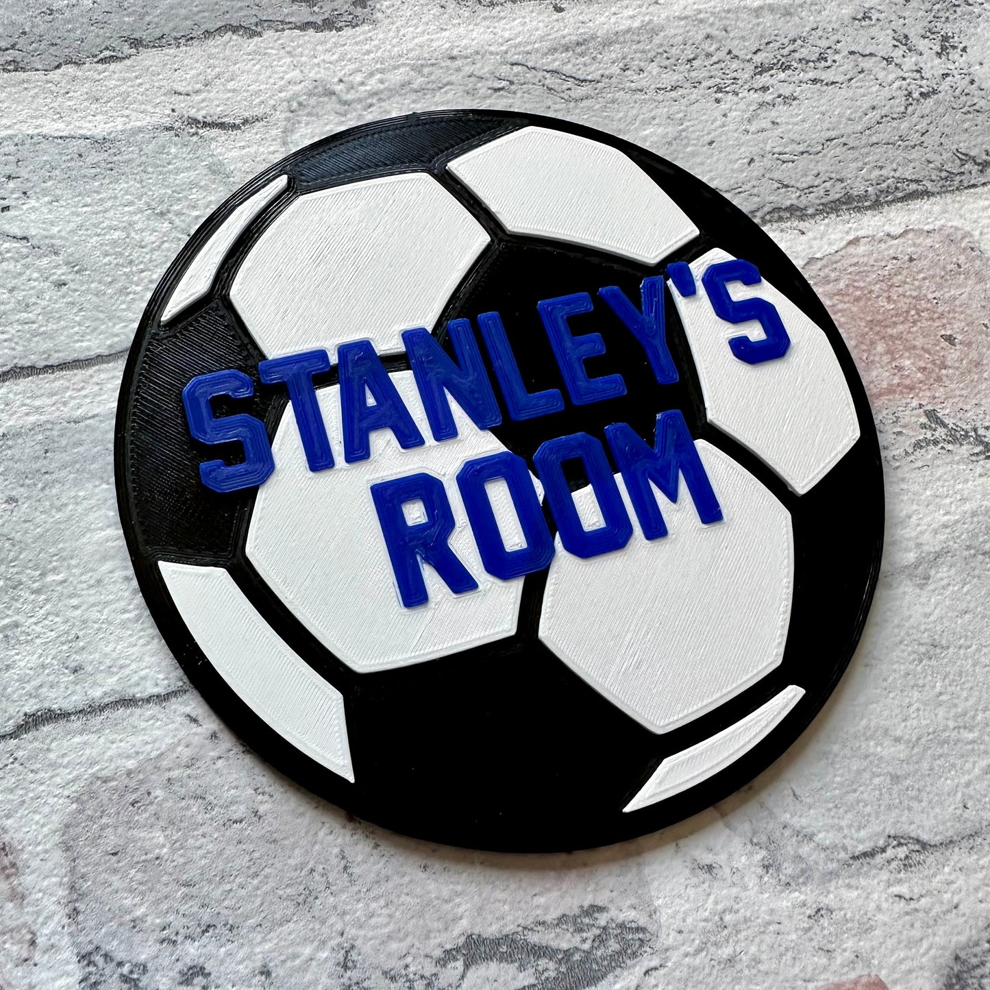 Football Door Plaque - Personalised - 3D Printed - Soccer - Nursery - Children - Bedroom - Christmas Gift