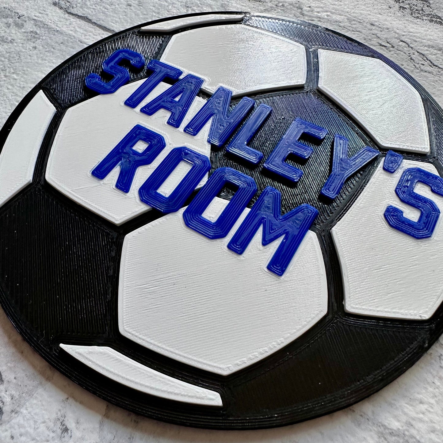 Football Door Plaque - Personalised - 3D Printed - Soccer - Nursery - Children - Bedroom - Christmas Gift