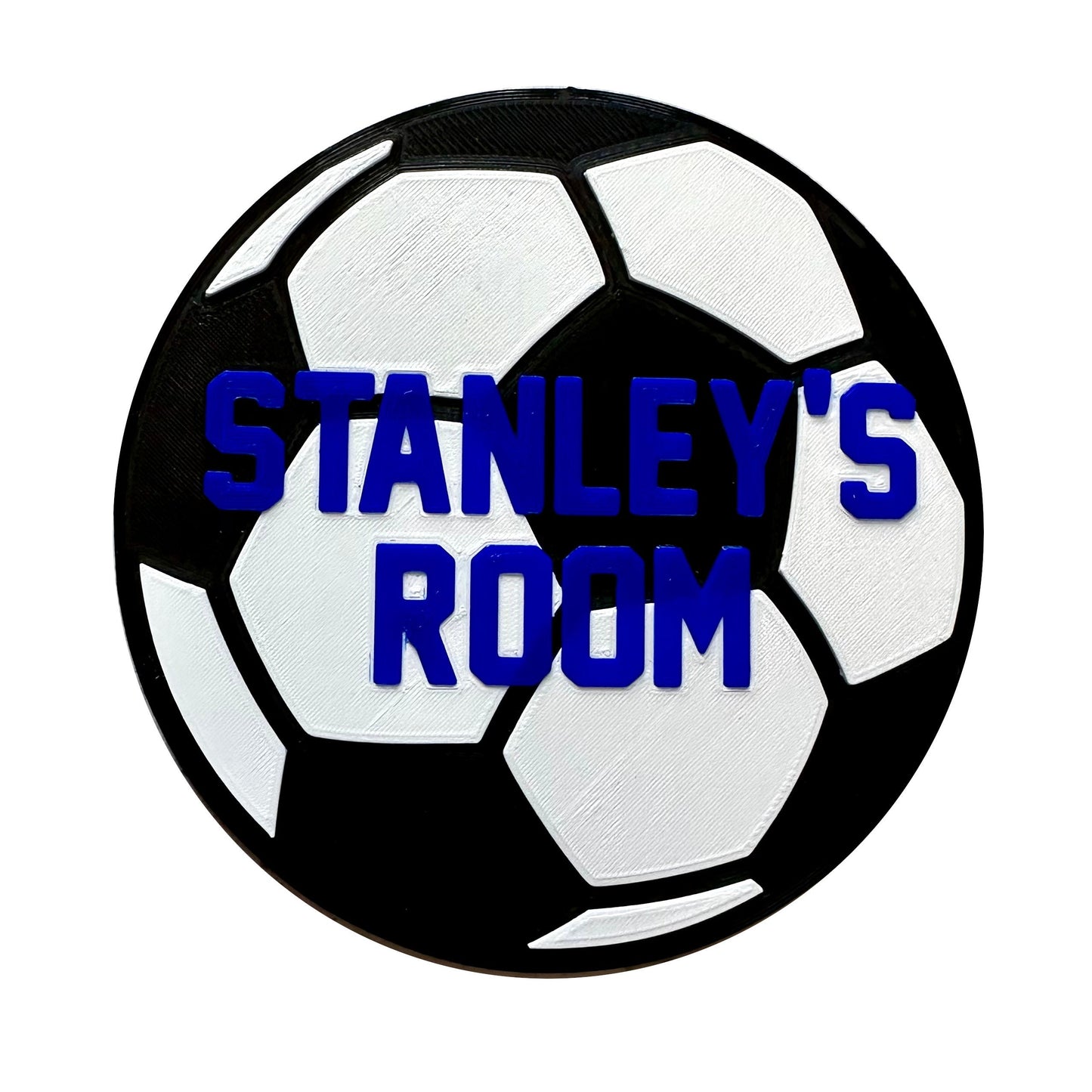 Football Door Plaque - Personalised - 3D Printed - Soccer - Nursery - Children - Bedroom - Christmas Gift