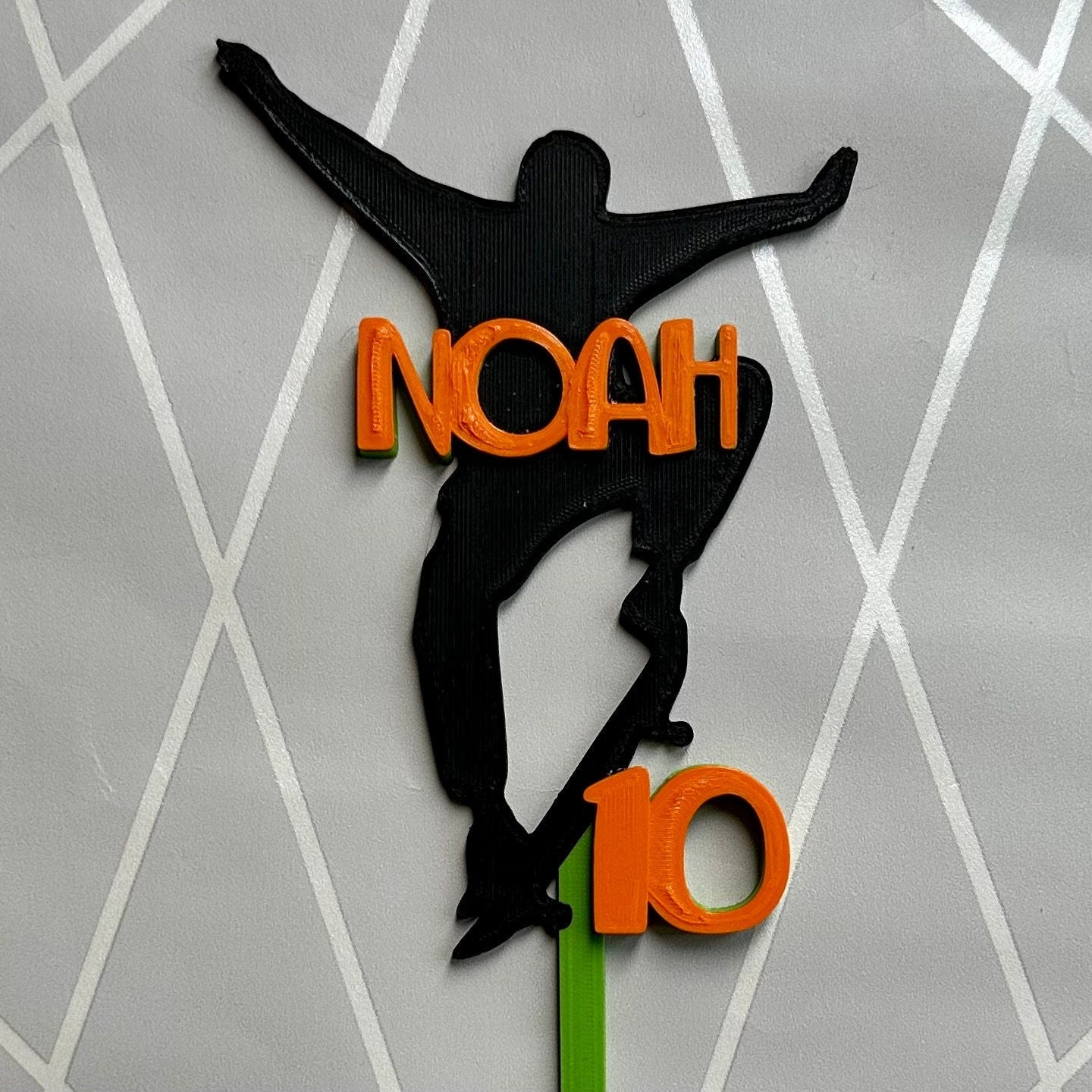 Skateboarder Cake Topper - Personalised - Skating - Skateboard - Birthday Cake Topper - Party Supplies - Baking